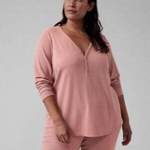 Athleta Wind Down Sleep Top in Pink XL